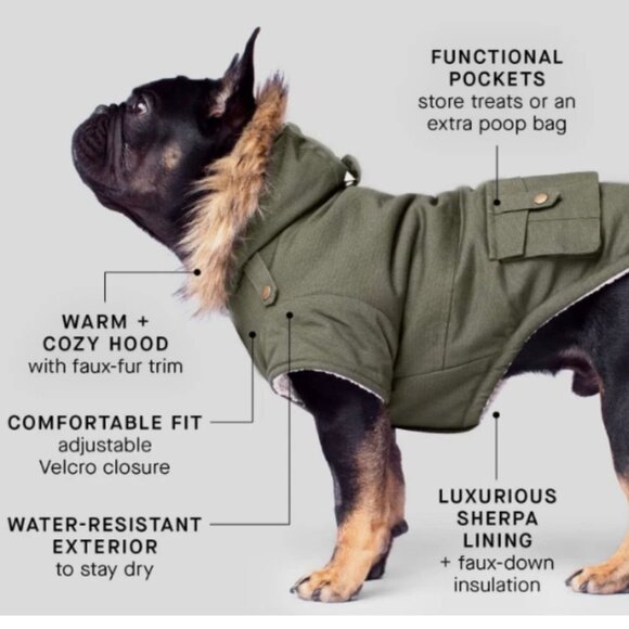 Canada Pooch Alaskan Army Parka In Army Green, 10 - Picture 2 of 8
